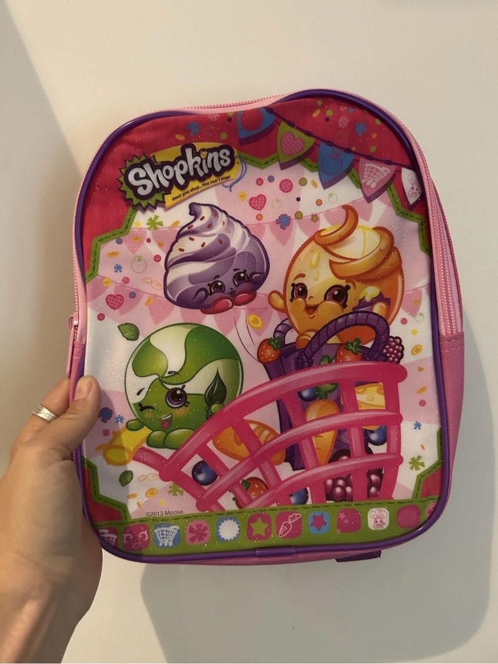 Shopkins Pink and Purple 10” Kids Backpack NWT